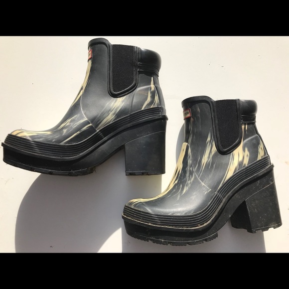 hunter chunky heel boots
